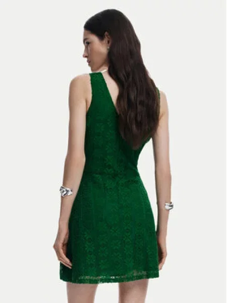 Desigual Cocktail obleka zelena
