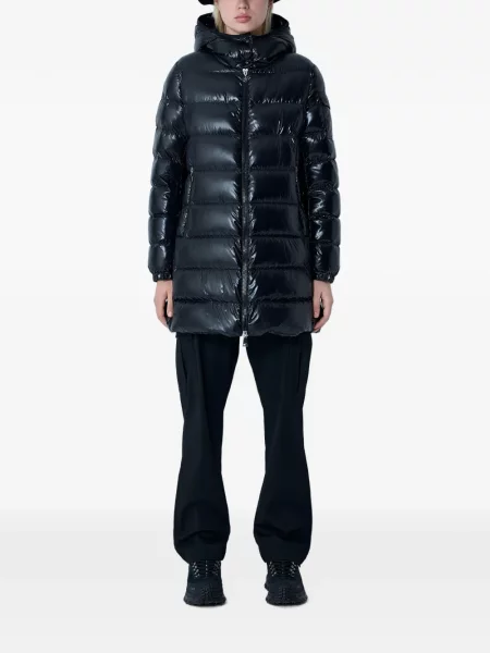 Geacă Moncler cu glugă albastru