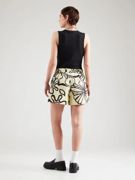 TOPSHOP Nadrág világos sárga fekete