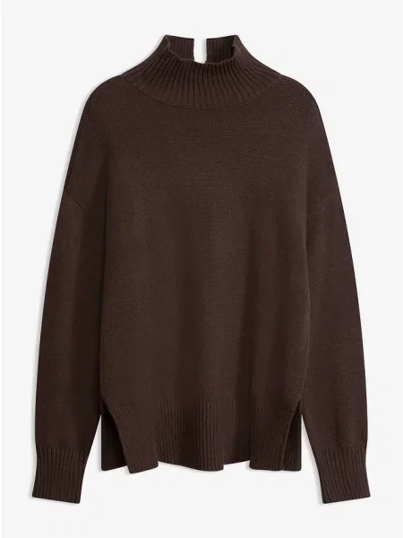 Sweter z mieszanki brązowy