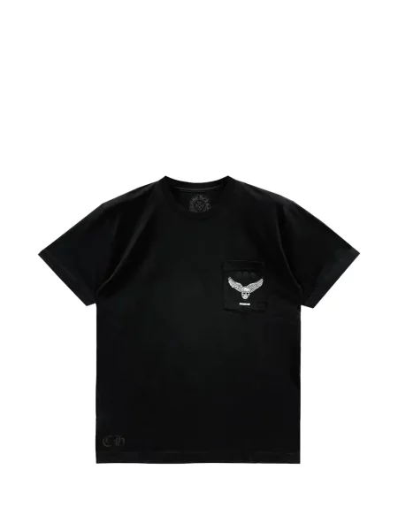 Krátké tričko Chrome Hearts se srdcovým vzorem černé