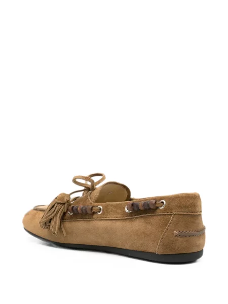 Pantofi loafer Miu Miu cu mărgele maro