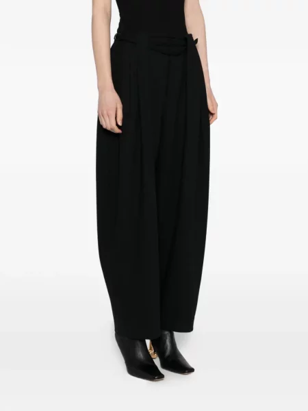 Pantaloni Jnby din jacard cu picior lat negru