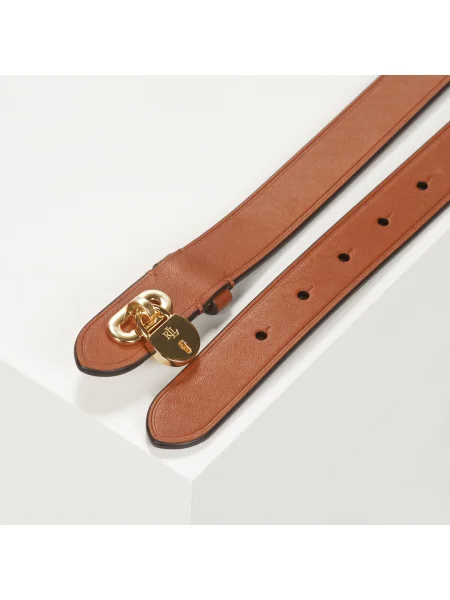 Opasaný opasok Lauren Ralph Lauren skinny fit béžová