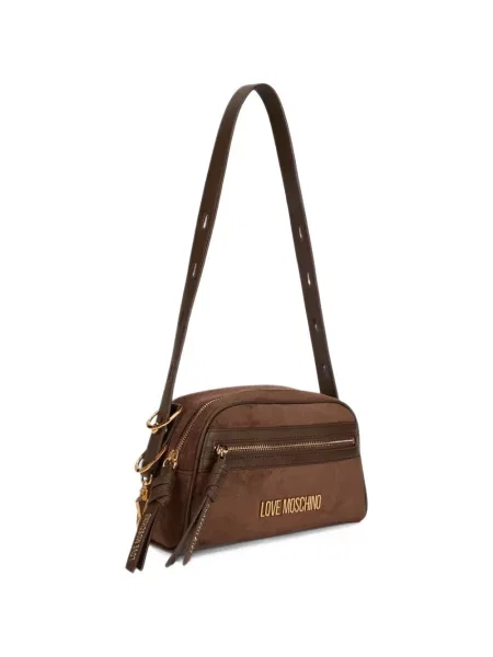 Kabelka Love Moschino s autogramem hnědá