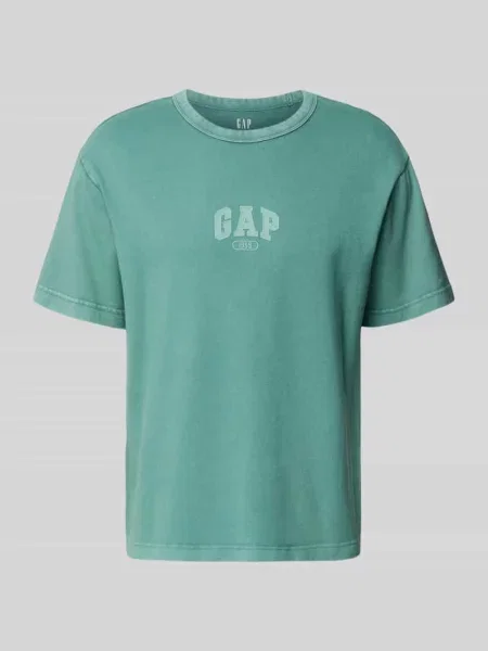 T-shirt z logo i okrągłym dekoltem Gap