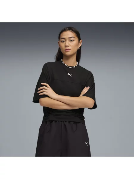 PUMA koszulka Dare To z dopasowaną talią Odzież S czarny