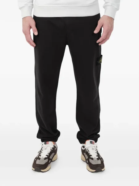 Pantaloni Stone Island cu strasuri alergare negru