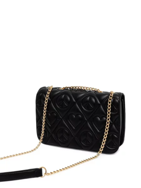 Ватиран чанта Love Moschino със сърца черно
