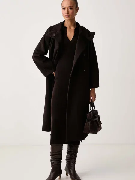 Armani Exchange rochie cu vâscoză maro