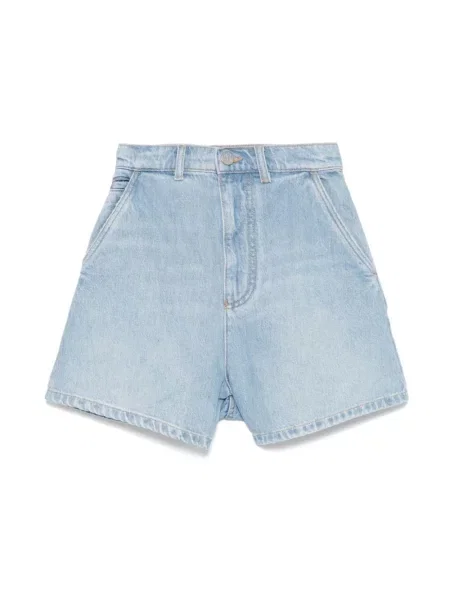 Emporio Armani szorty jeansowe gładkie high waist niebieski