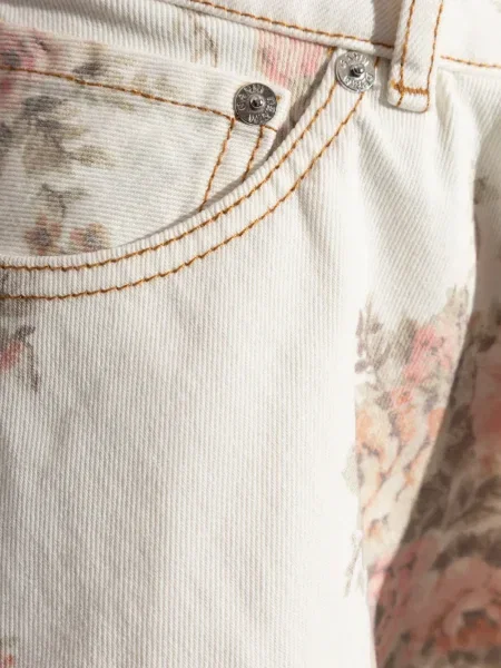 Fustă Ganni cu model floral alb