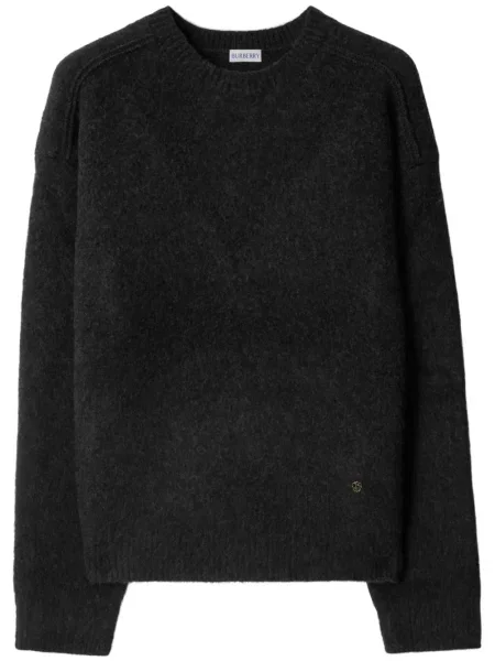 Pulover Burberry cu decolteu rotund gri