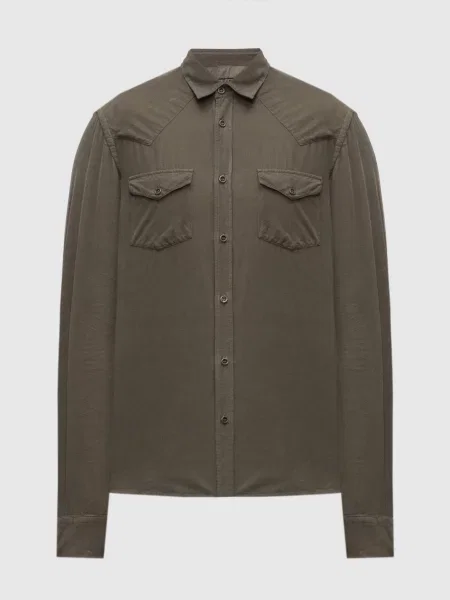 Вельветова сорочка кольору Peserico хакі