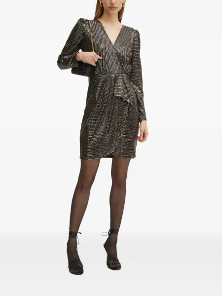 Rochie mini Morgan cu decolteu în V negru