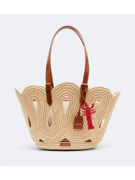 Geantă shopper Aquazzura bej
