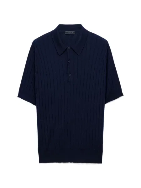 Tricou polo Prada de mătase albastru