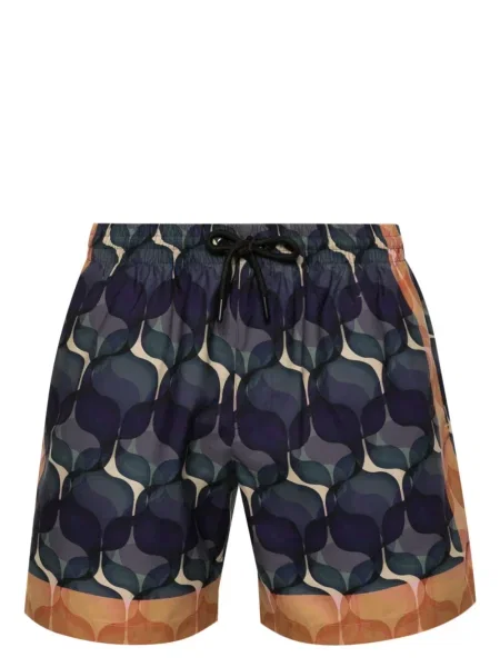 Slip de baie Dries Van Noten cu imagine cu imprimeu geometric albastru