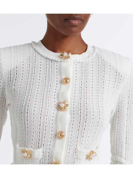 Rochie Self-portrait tricotate bej