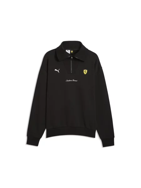 PUMA MÄ™ska dzianinowa bluza Scuderia Ferrari Little Shield z zamkiem Akcesoria S czarny