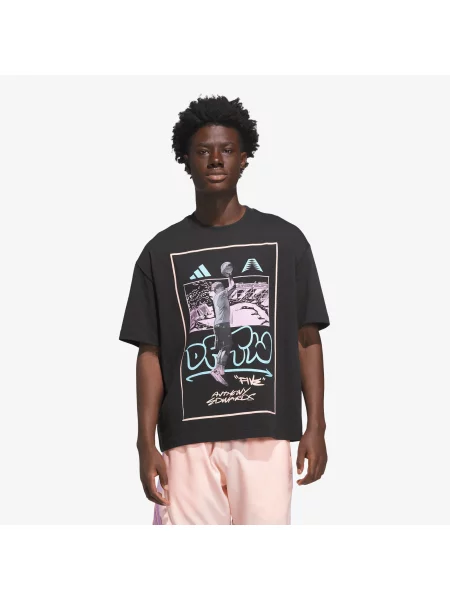 Tricou adidas Anthony Edwards Dftw Anime Tee Black S negru