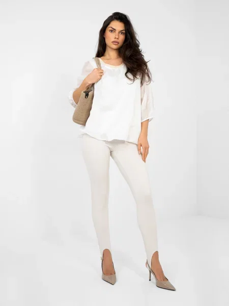 Bluză Italy Moda cu mâneci scurte scurtă alb