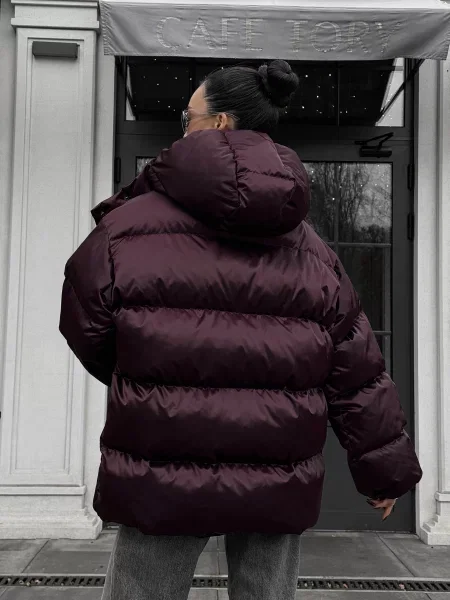 Пуховик Jadone Fashion бордовый