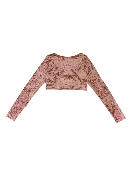 Tricou Callipygian de catifea roz