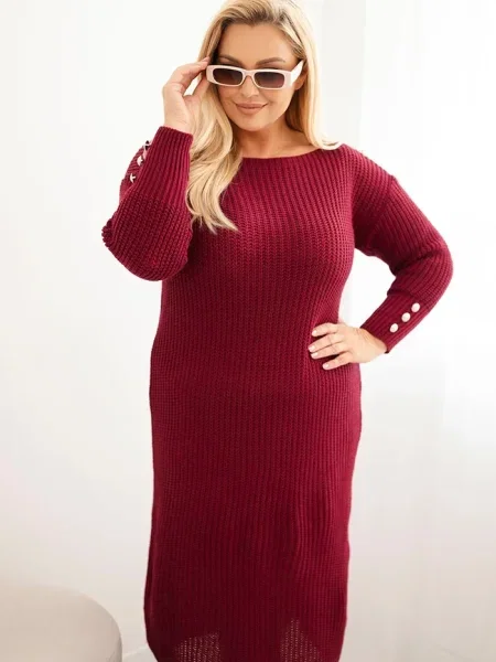 Rochie Kesi Włoski de mohair de costum bordo