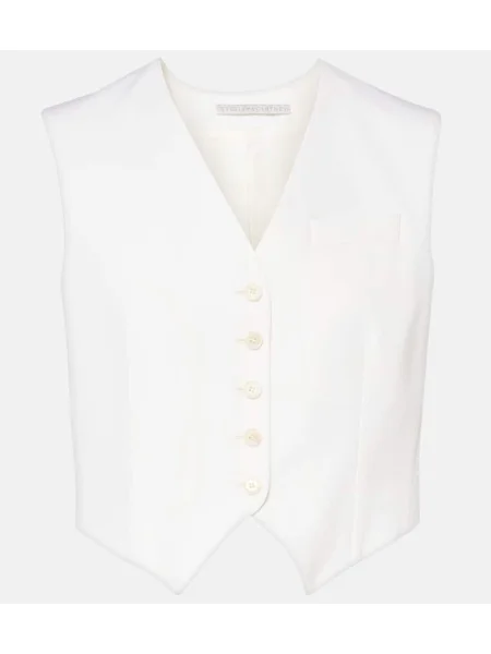 Kamizelka Stella Mccartney wełniana o krotszym kroju biała