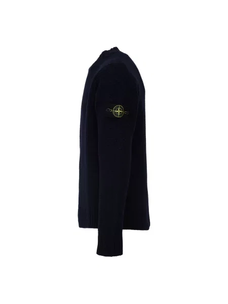 Sweter Stone Island wełniany z kamieniami niebieski