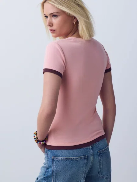 Next Tricou maro roz