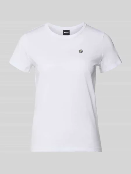 T-shirt z czystej bawełny o kroju regular fit model Boss biała