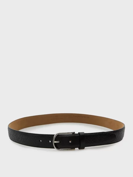 Кожаный ремень Tommy Hilfiger в деловом стиле черный