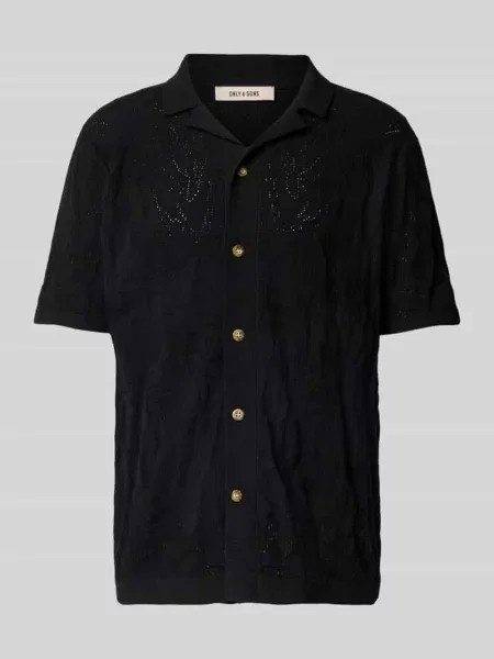 Koszula casualowa z kołnierzem z połami model ‘DAN’ Only & Sons czarna