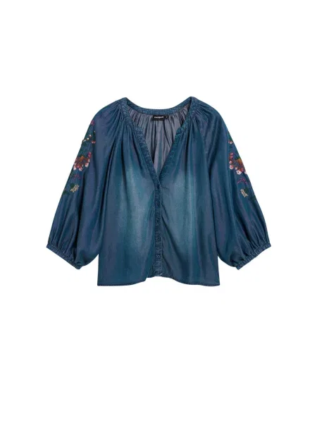 Desigual Bluza plavi traper / crvena bijela