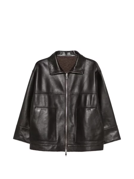 Reversibil geanta de piele Leather Authority maro