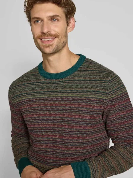 Sweter w kroju regular fit z czystej bawełny o fakturze dzianiny Mcneal