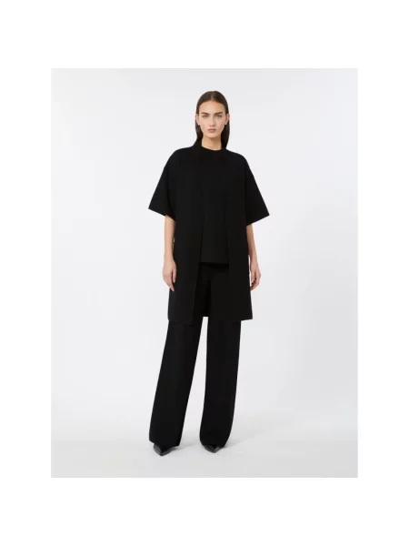 Spodnie Max Mara Studio z elastyczną talią czarne
