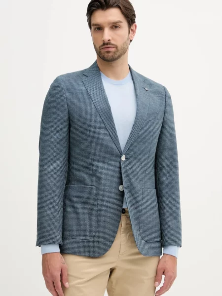 BOSS sacou de lână albastru