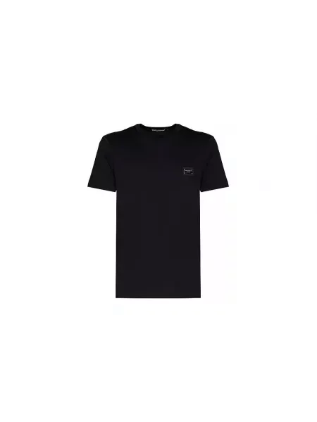 Dolce & Gabbana Koszulki Mężczyzna M Logo Plaque T-Shirt czarny