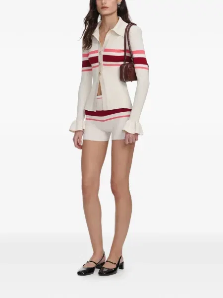 Cardigan Self-portrait cu dungi cu volane