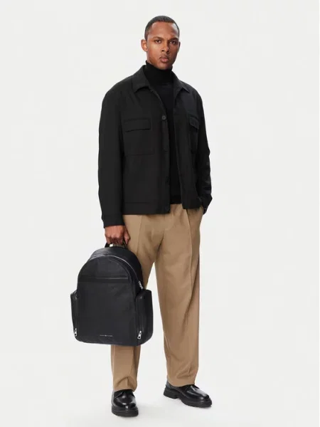 Ruksak Tommy Hilfiger Th Business Leather Backpack crna