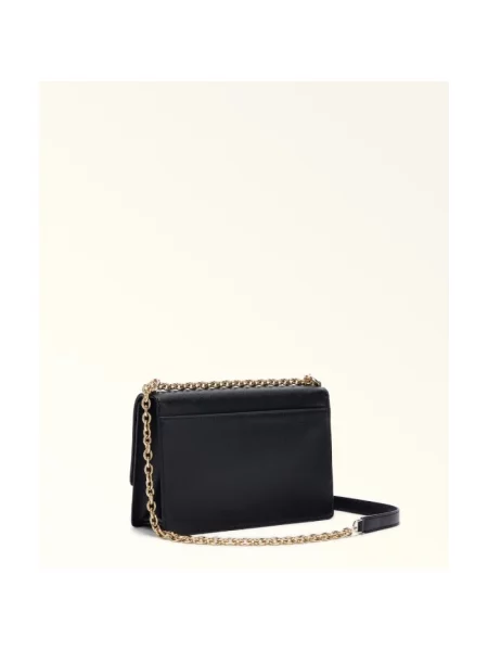 Torebka crossbody Furla zamszowa czarna