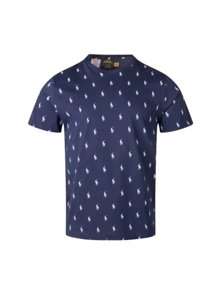 Polo Ralph Lauren t-shirt piżamowy granatowy wzorzysta niebieska