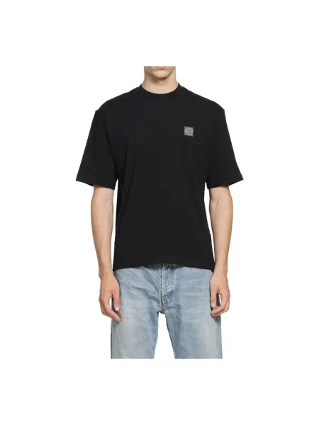 Koszulka Stone Island z krótkim rękawem z kamieniami czarna