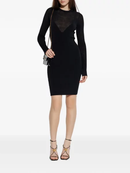 Rochie maxi Versace lungă de costum negru