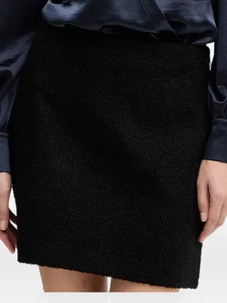 Bouclé fusta mini Guess cu talie înaltă negru