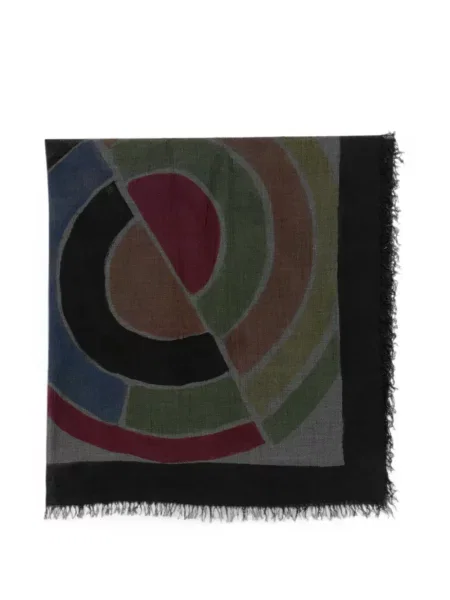 Fular Faliero Sarti cu imagine cu imprimeu geometric gri