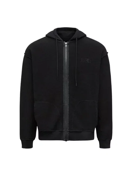 Bluza z kapturem Mm6 Maison Margiela z kapturem czarna